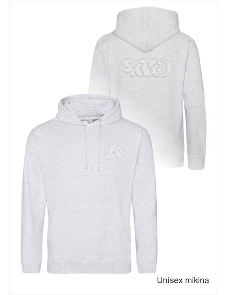 Mikina volnočasová s 3D výšivkou levé prso a záda SKVD šedá světlá