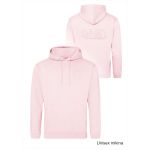 Mikina volnočasová s 3D výšivkou levé prso a záda SKVD baby pink vel. XL