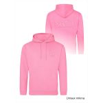 Mikina volnočasová s 3D výšivkou levé prso a záda SKVD candyfloss pink vel. 3XL