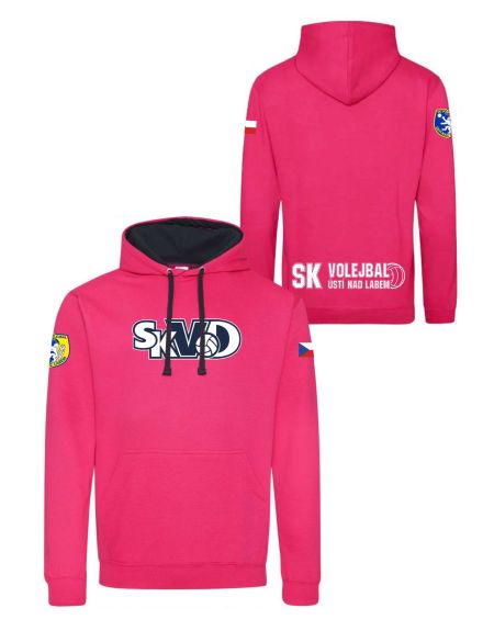Mikina s výšivkami SKVD hot pink/navy