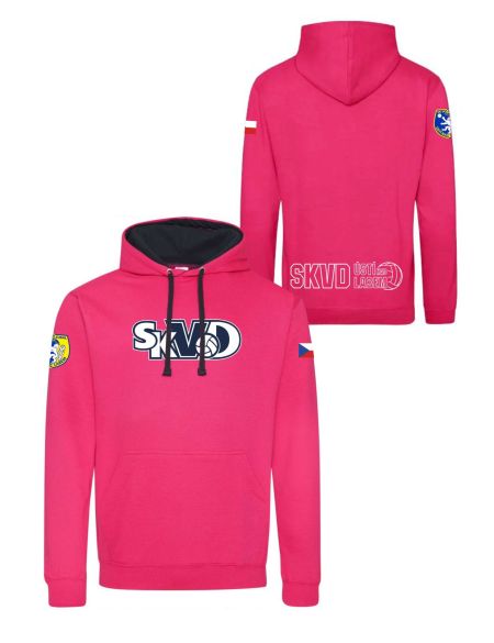 Mikina dětská s výšivkami SKVD hot pink/navy