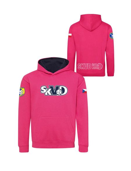 Mikina s výšivkami SKVD hot pink/navy