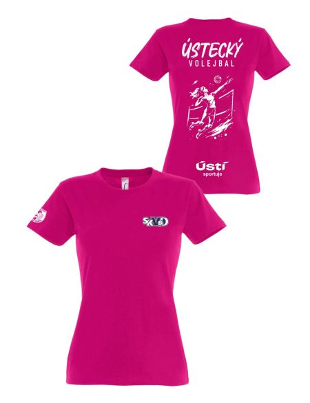 Tričko dámské SKVD Ústecký volejbal fuchsia