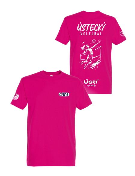 Tričko pánské SKVD Ústecký volejbal fuchsia